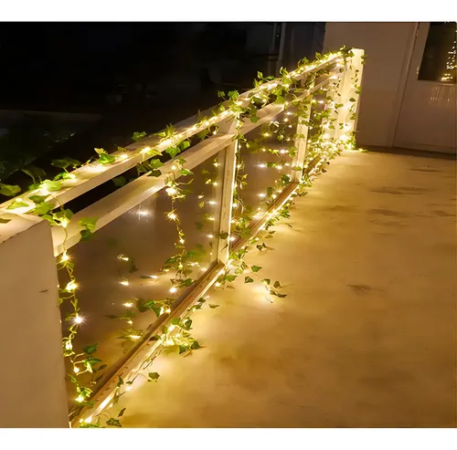 Luces Guirnalda Solar 100 Led Calidas 10 M De Artificiales Verde Oscuro 14