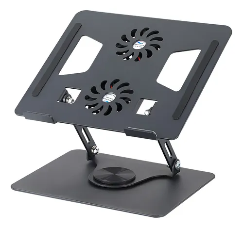 Soporte Base Alzador Notebook Laptop Mac Plegable Ajustable Negro