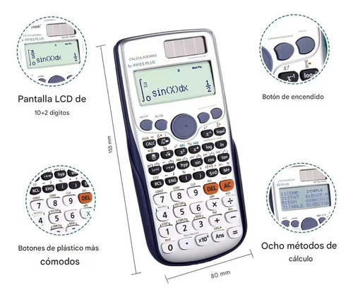 Calculadora Científica Profesional De Funciones, Color Negro Negro 6