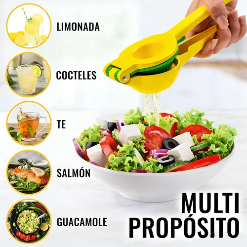 Exprimidor Manual Doble Mango Acero 2-en-1 Cocina Amarillo 2