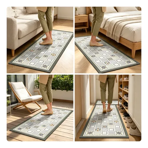 Set 2 Alfombras De Cocina Antideslizante - Córdova Green Verde Alfombra 17