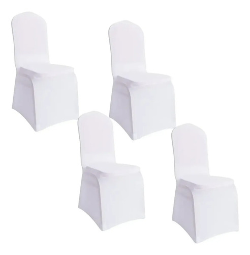 4 Unidades !! Funda Sillas Spandex Para Evento Blanco 3