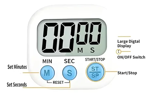 Temporizador Cronómetro Digital Para Cocina Blanco Despertador 7