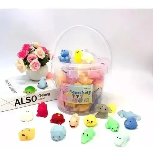 Pack Balde 64 Unidades Squishys Antiestrés Juguete Surtidos Multicolor (surtidos) 16