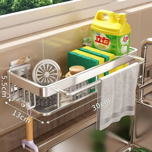 Organizador De Ducha Set X3 Repisa Baño Adhesivo Plateado 5
