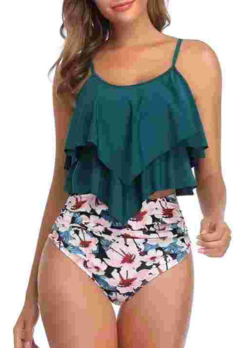 Bikini Alto En Punta Damasco Moda Sexy Traje De Baño 11