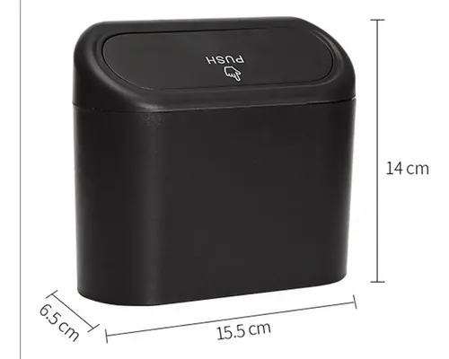 Basurero Para Auto Portatil Universal 1 Litro Negro 3