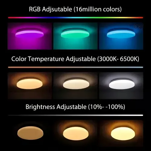 Lámpara De Techo Inteligente Wifi Ultra Delgadorgb Panel Led Rgb 6