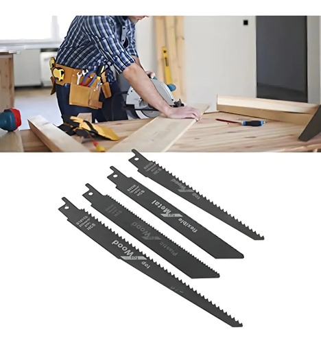 Set 4 Hojas Para Sierra Sable 9'' 225mm Madera Universal 5