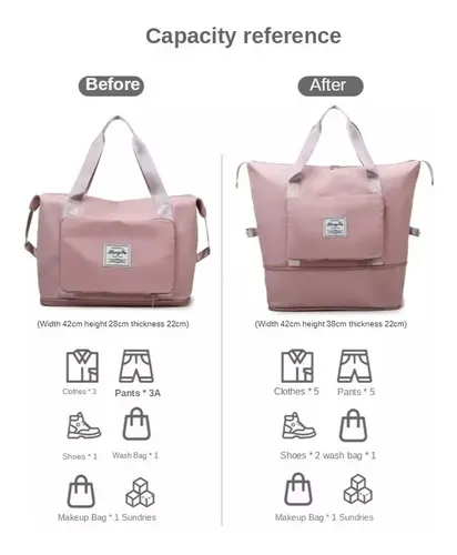 Bolsa Gran Capacidad Para Viajes Hombres Y Mujeres, Deportes Color Azul Lisa 12