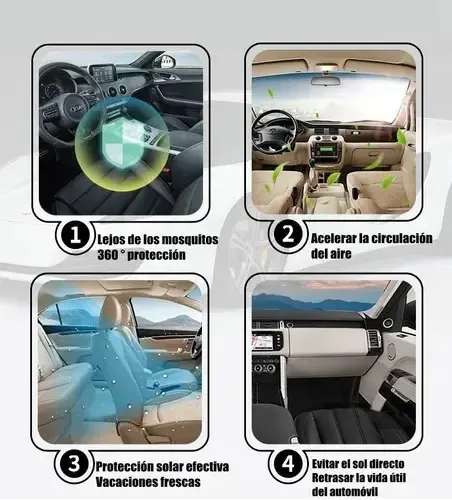 Pack X2 Malla Protector Sol Mosquito Para Ventana Auto 5