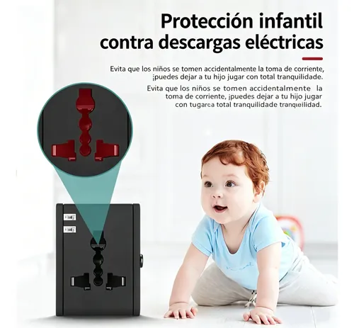 Adaptador Enchufe Universal Negro Tecnolab Tl354 Con Usb Viajes Brasil 11