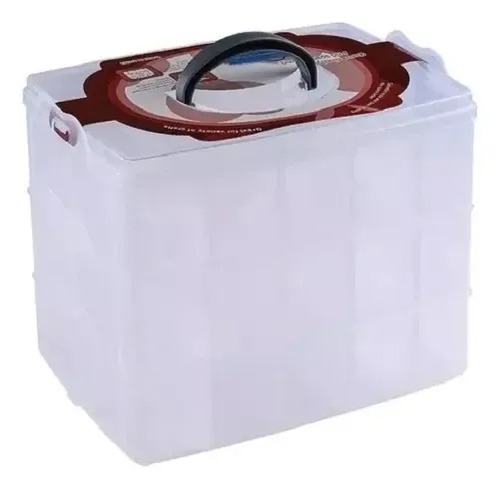 Caja Organizadora Plástica Multipropósito Con Compartimentos Transparente 8