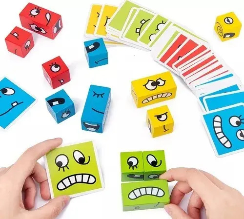 Juego De Puzzle Cubos Didáctico Expresiones Y Emociones 7