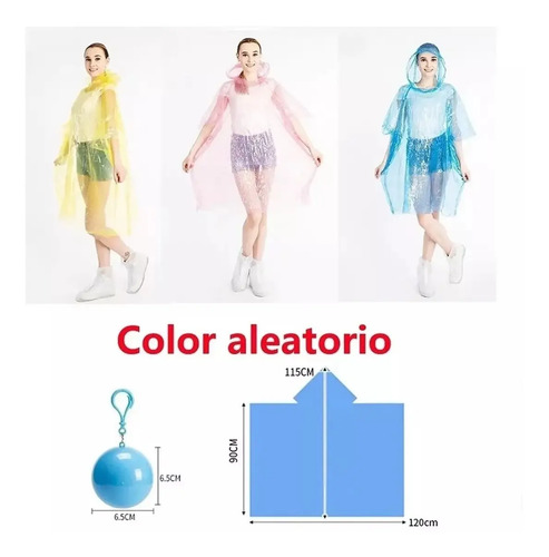 Poncho Capa Impermeable Ultraliviano Portátil Estilo Llavero Aleatorio M 11