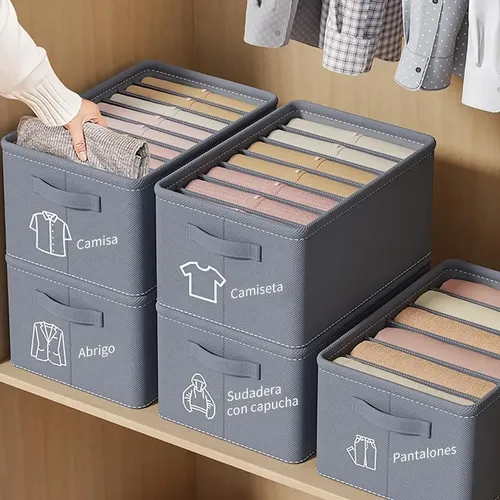 5pzs Organizador De Ropa De Armario Para Jeans Con Gris Gris 8