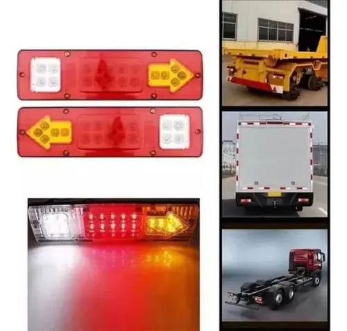 Kit Foco Led Trasero 12v Camion Tricimoto Remolque Arrastre Derecho Rojo 3