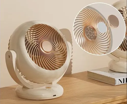Ventilador Portátil Recargable Usb De Tres Velocidades 16.51 Cm Blanco 4 9