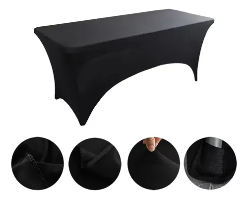 Funda Mantel Spandex Hota Negro 180x75cm Rectangular Hipoalergénico Liso 17