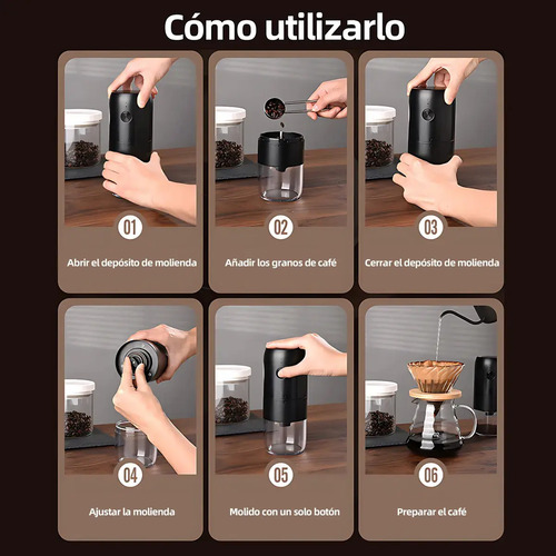 Molinillo De Café Eléctrico Moledor Núcleo Molienda Cerámico Negro 5
