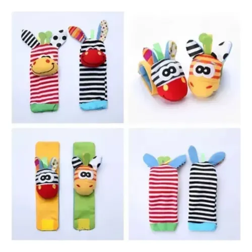 Pack De Calcetines Y Muñequeras Estimulantes Y Sonajeros Multicolores Calcetin 4