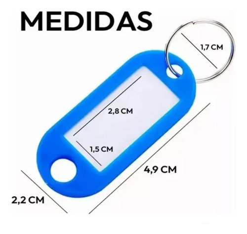 100 Llaveros Etiqueta Identificador Colores Mixtos Surtido Varios Colores 4