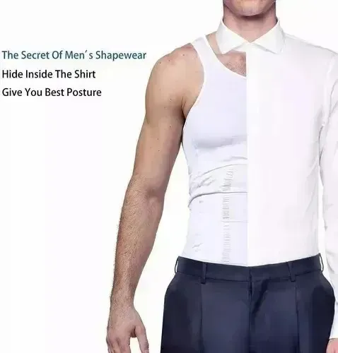 Faja Polera Reductora Camiseta Reductora Hombre Compresion Talla L Negro/blanco 4