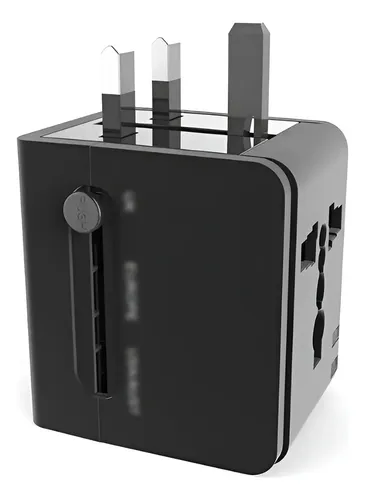 Adaptador Enchufe Universal Negro Tecnolab Tl354 Con Usb Viajes Brasil 13