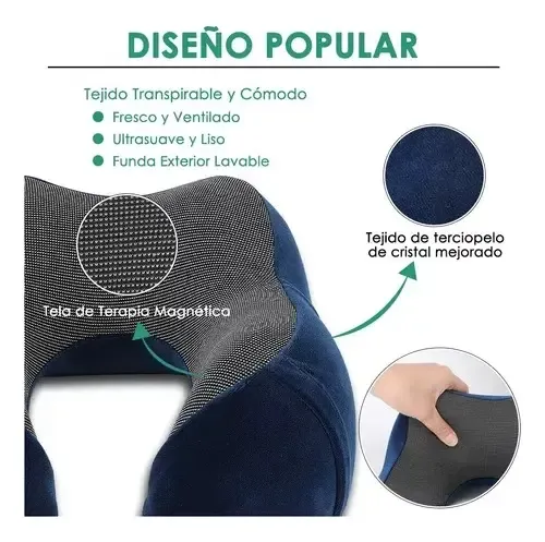 Cómodo Almohada De Viaje Espuma De Memoria Cojín Para Cuello Color Gris 4
