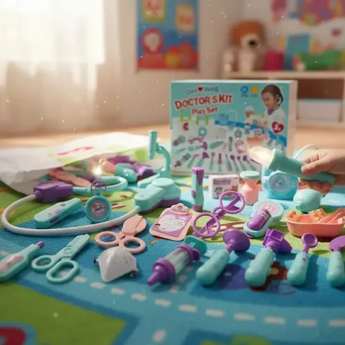 Set Juguetes Medico Doctor Niños Infantil Con Luz Y Sonido Multicolor (celeste, Morado, Rosa, Blanco)