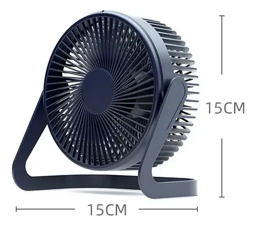 Ventilador Escritorio Usb Mini Fan Ajustable Silencioso 14 Cm Negro Plata 4 13