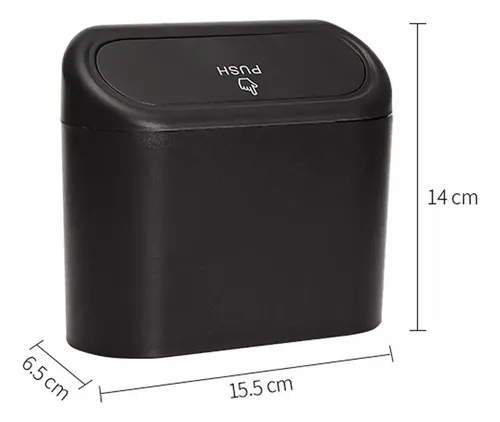 Basurero Para Auto Portatil Universal 1 Litro Negro 10