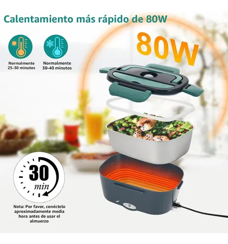 Lonchera Eléctrica Aluminio Portátil Calentar Comida 220v80w Verde Oscuro 20