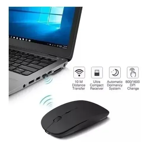 Mouse Dual Inalámbrico Bluetooth Recarg Tel/tablets/pc Dpi Negro 3