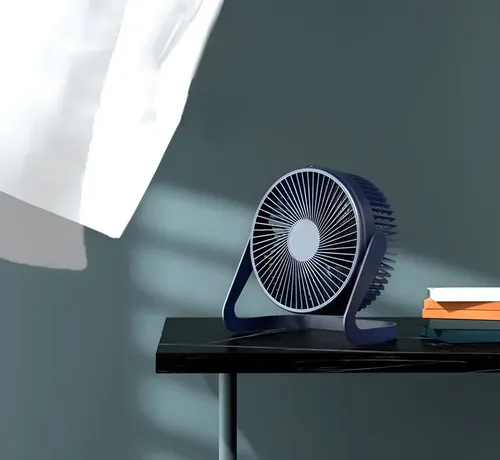 Ventilador Escritorio Usb Mini Fan Ajustable Silencioso 14 Cm Negro Plata 4 7
