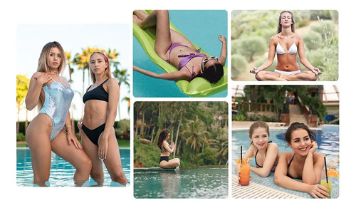 Bikini Alto En Punta Damasco Moda Sexy Traje De Baño 18
