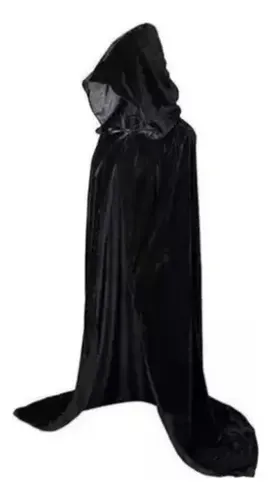 Capa Con Capucha Halloween Disfraz Noche De Brujas Unisex Negro 20