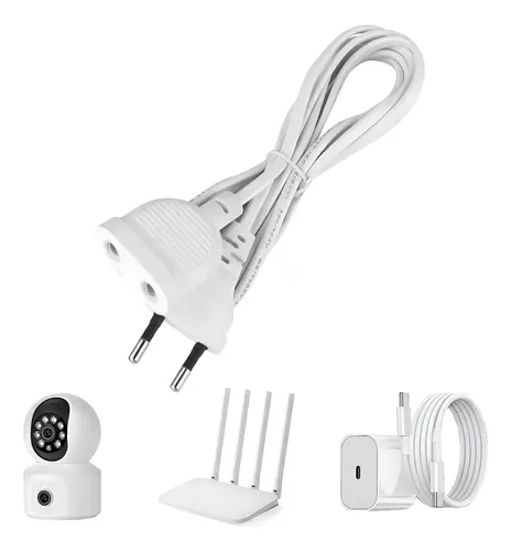 Extensión Electrica 10m 200w Para Cámara Led Adaptador Blanco 7