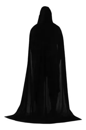 Capa Con Capucha Halloween Disfraz Noche De Brujas Unisex Negro 4