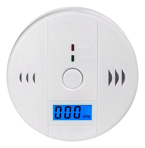 Alarma Detector Monóxido De Carbono Autónomo Digital Lcd Color Blanco
