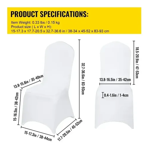 4 Unidades !! Funda Sillas Spandex Para Evento Blanco 14