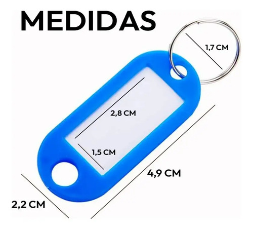 100 Llaveros Etiqueta Identificador Colores Mixtos Surtido Varios Colores 12
