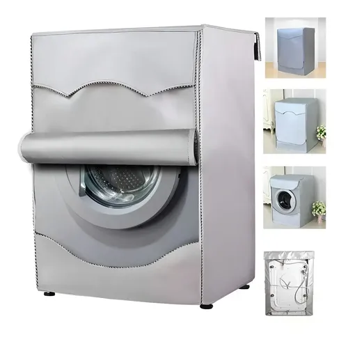 Funda Lavadora Y Secadora Protector Impermeable Anti-uv Gris Claro