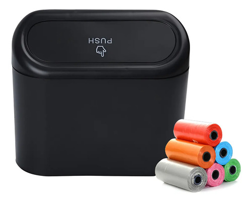 Basurero Para Auto Portatil Universal 1 Litro Negro