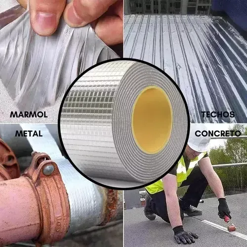Cinta Sellador Butilo Techo Gotera Impermeable 100mm X 10m Plata 3