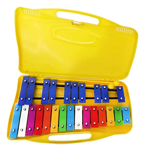 Metalofono Cromatico 25 Notas Xilofono Infantil Escolar Color Amarillo 2