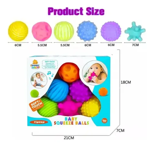 Soft Balls 6 Pelotas Sensoriales Texturizadas Para Bebes 4