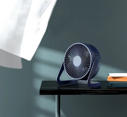Ventilador Escritorio Usb Mini Fan Ajustable Silencioso 14 Cm Negro Plata 4 18