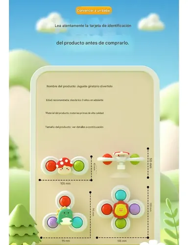 Juguetes Sensorial Giratorios Spinner Con Ventosa Para Bebé 10