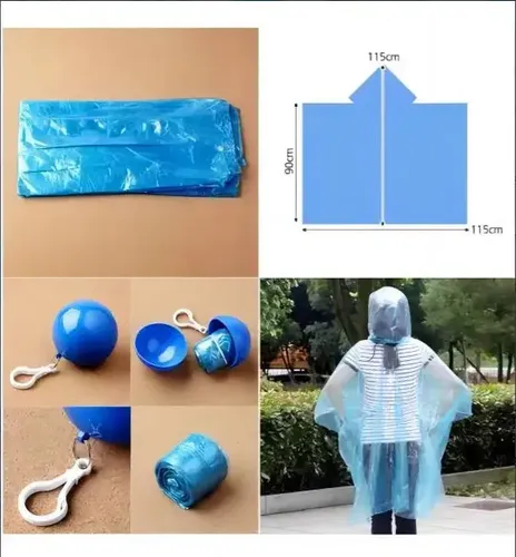 Poncho Capa Impermeable Ultraliviano Portátil Estilo Llavero Aleatorio M 15